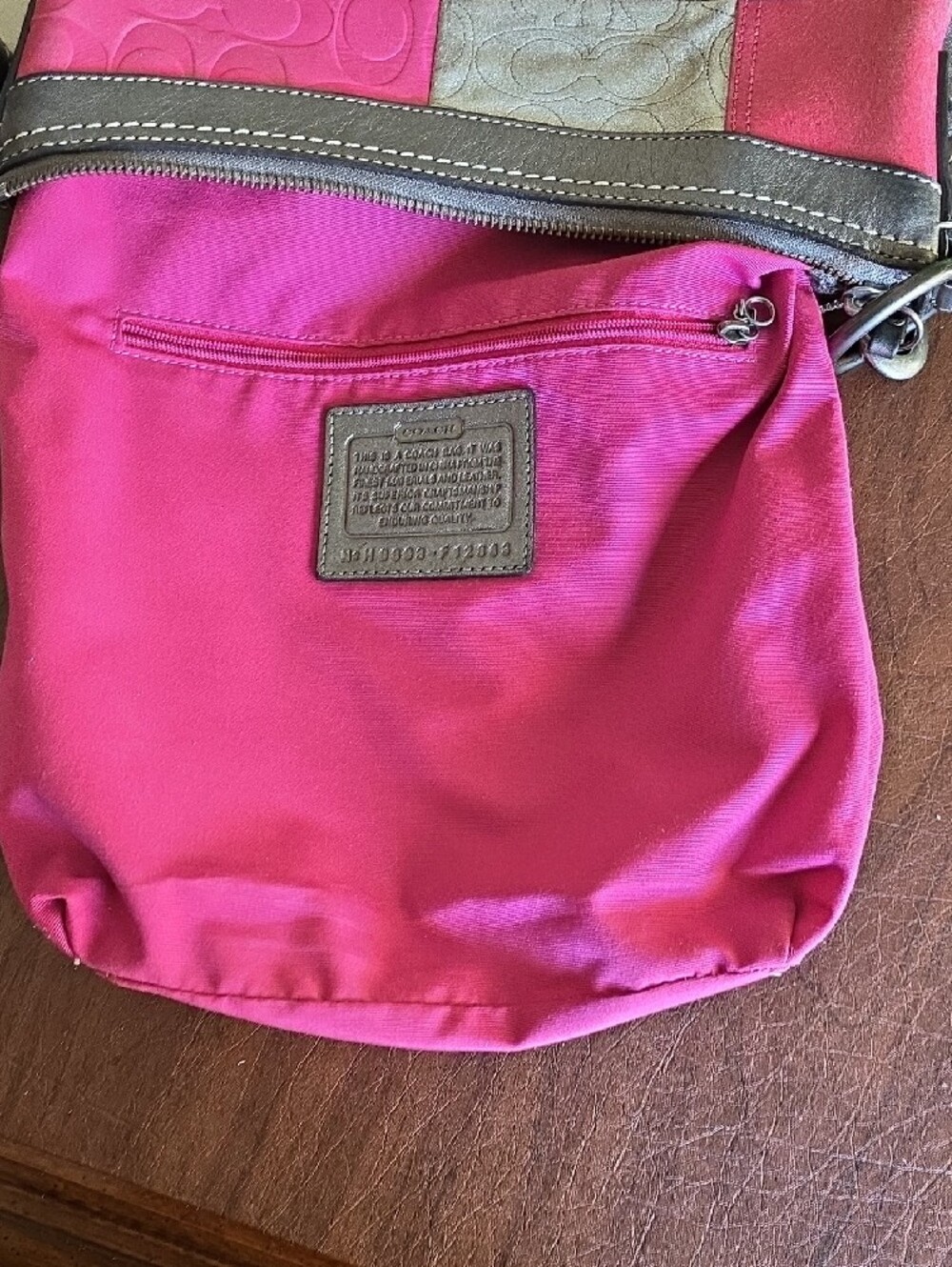 Coach Patchwork Leather Crossbody Bag in Pink & Metallic Silver - Picture 9 of 15